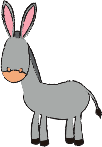 Cartoon Icons By Canva - Cute Cartoon Donkey (550x550)