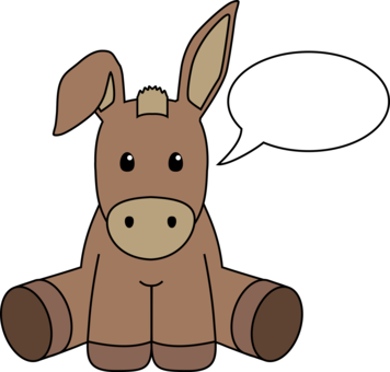 Donkey Logo Download Cartoon Silhouette - Clipart Donkey (356x340)