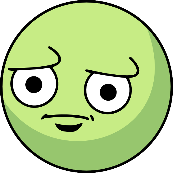 Well - Green Sad Face (600x600)