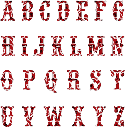 Red Bandana Text Styles Wall Decal All Letters - Bandana Letters (450x450)