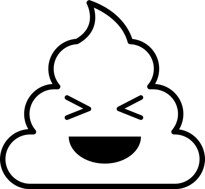 Smiling With Eyes Closed Poop Emoji Rubber Stamp - Poop Emoji Line Art (700x647)