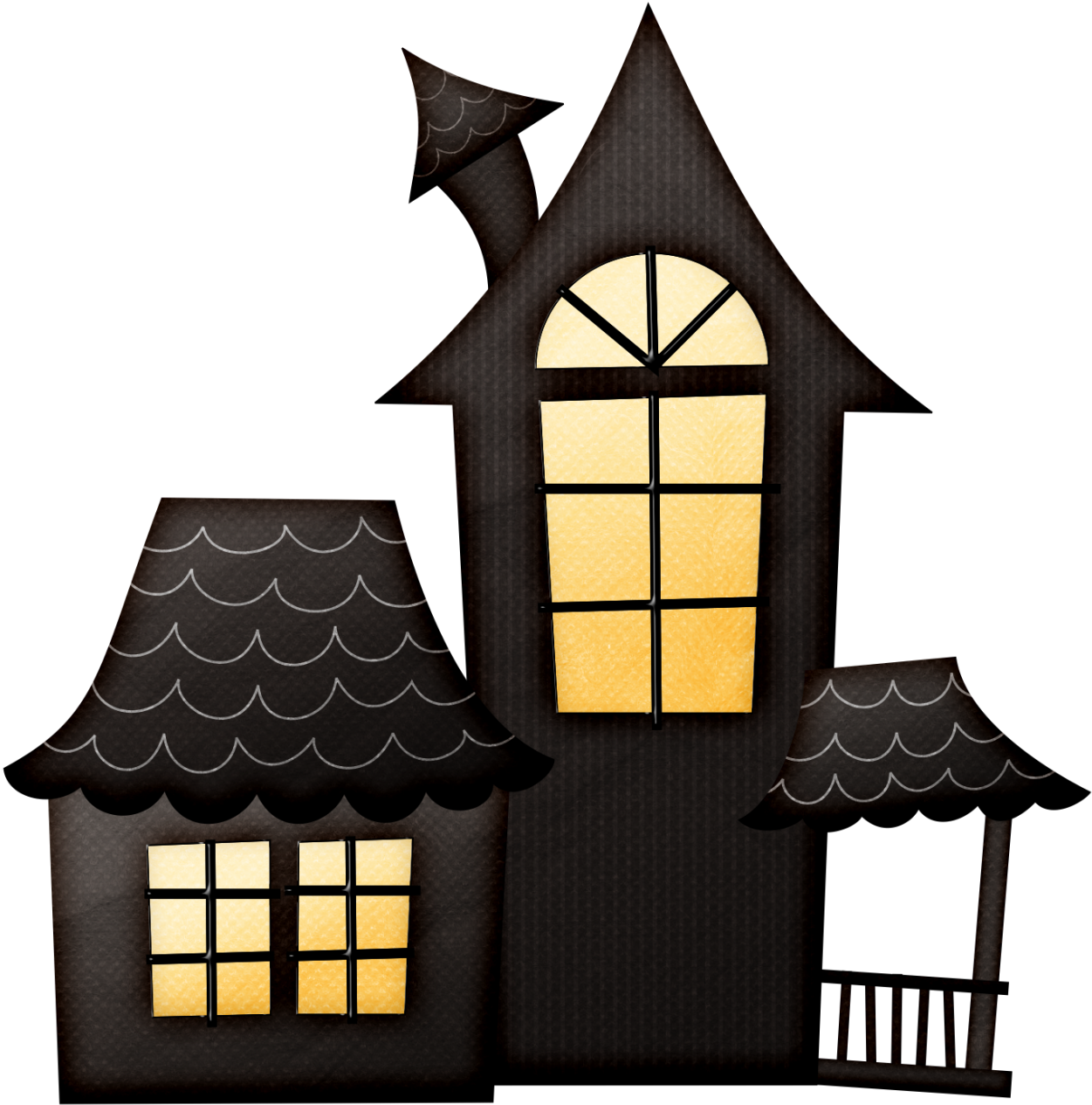 Halloween * Halloween Clipart, Halloween Crafts, Halloween - Clipart Halloween Haunted House Fence (1275x1280)