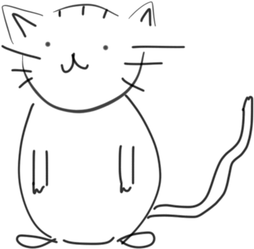 Black And White Sketch Of Cat (370x360)