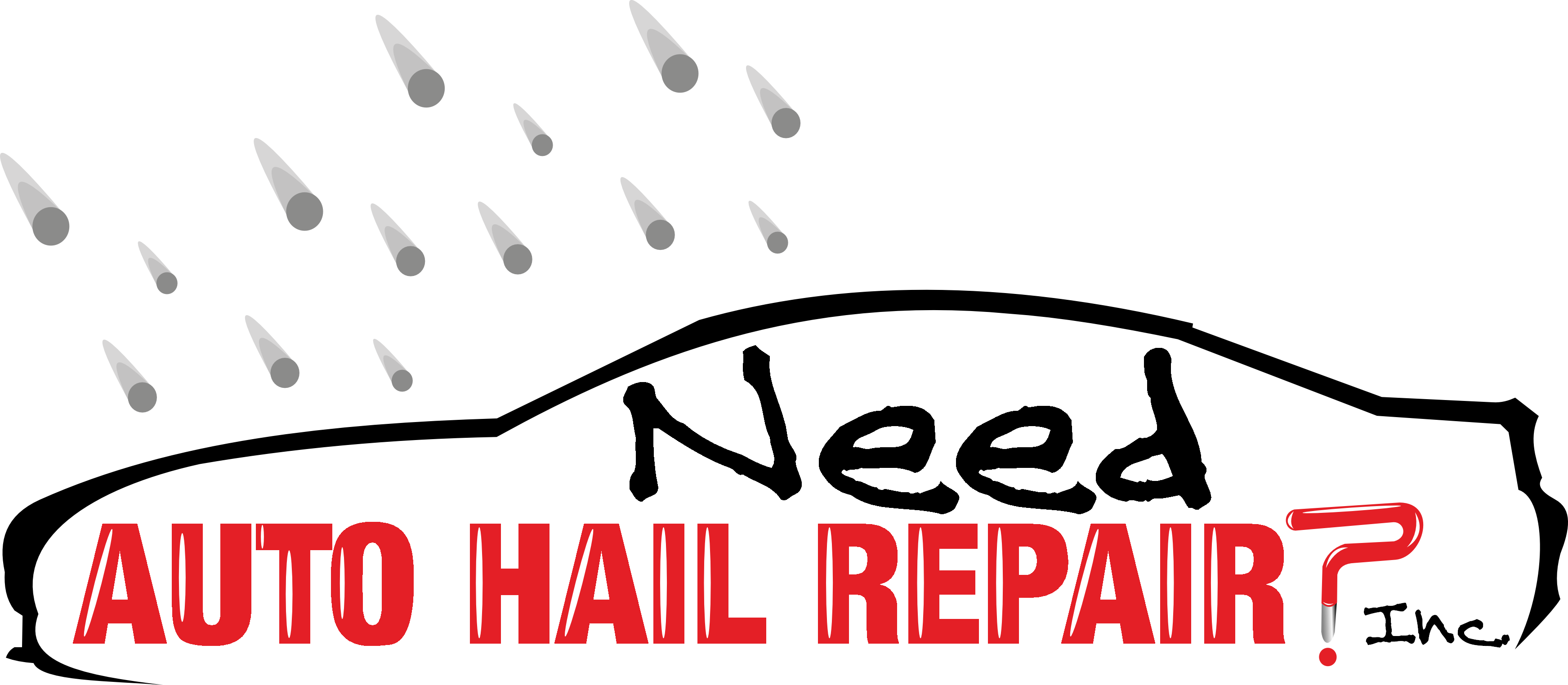 Need Auto Hail Repair - Paintless Dent Repair Logo (3487x1524)
