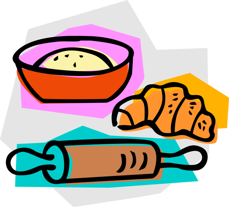 Vector Illustration Of Rolling Pin With Flour Dough - Rolling Pin Clip Art (775x700)