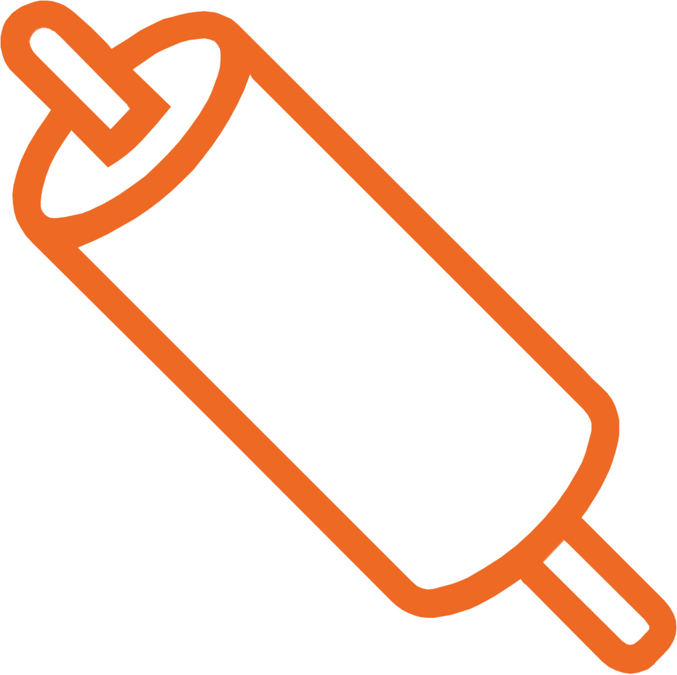 An Orange Rolling Pin Icon - Black Baking Clipart Png (2296x2290)