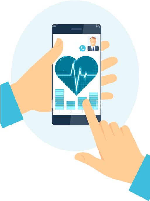 App For Doctor Patient Communication - Health Data Illustration (512x728)