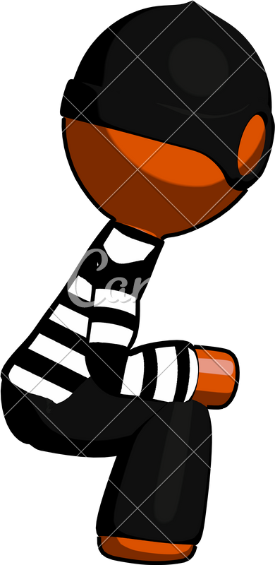 Thief Man Squatting - Illustration (390x800)