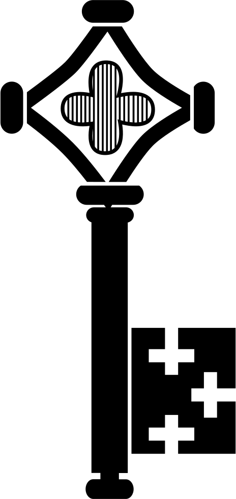 Key With A Rhombus A Flower And Crosses Comments - Rhombus (464x980)