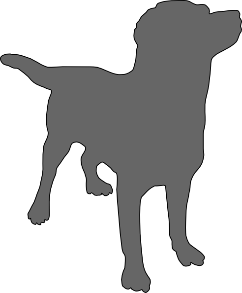 Svg Freeuse Library Grey Labrador Clip Art At Clker - Dog Silhouette Png Grey (492x594)