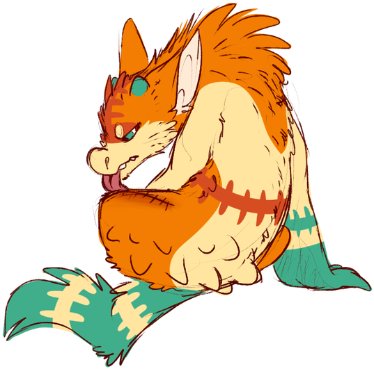 Licking Wounds By Red-anteater - Illustration (600x583)