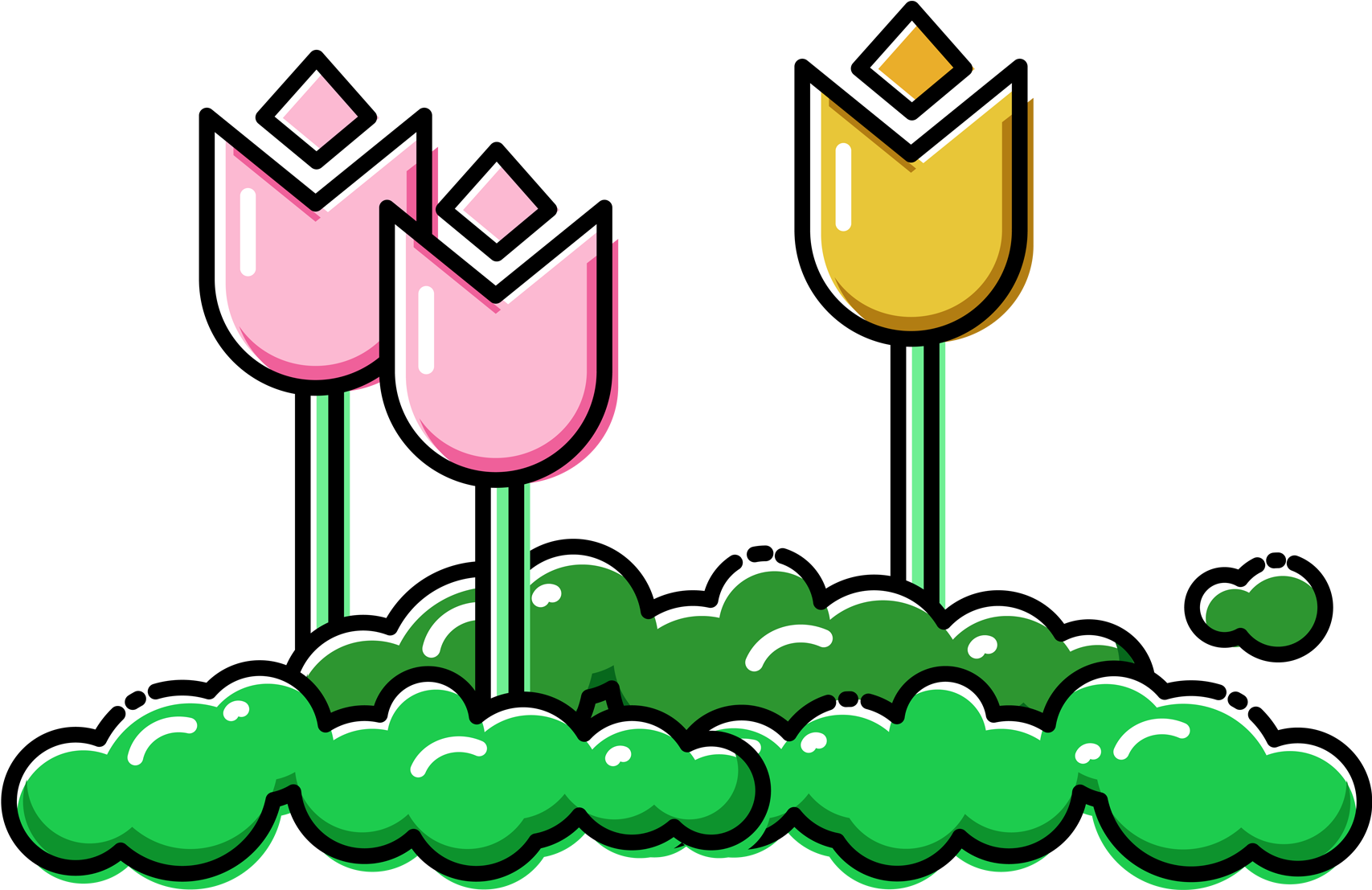 Cartoon Plants Flowers Trees Figures Vector Elements - Cartoon Plants Flowers Trees Figures Vector Elements (2000x2000)