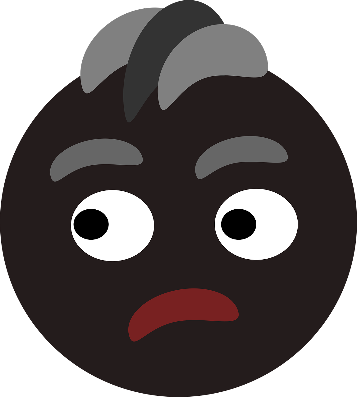 Confused Man Black - Illustration (1149x1280)