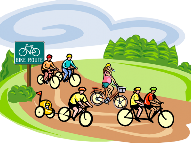 Bicycle Clipart Cool Bike - Riding Bike With Friends Clipart (640x480)