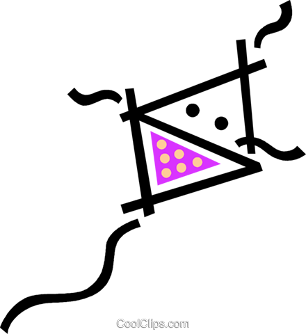 Flying Kite Royalty Free Vector Clip Art Illustration - Flying Kite Royalty Free Vector Clip Art Illustration (440x480)