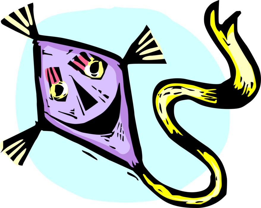 Vector Illustration Of Tethered Heavier Than Air Flying - Vector Illustration Of Tethered Heavier Than Air Flying (878x700)