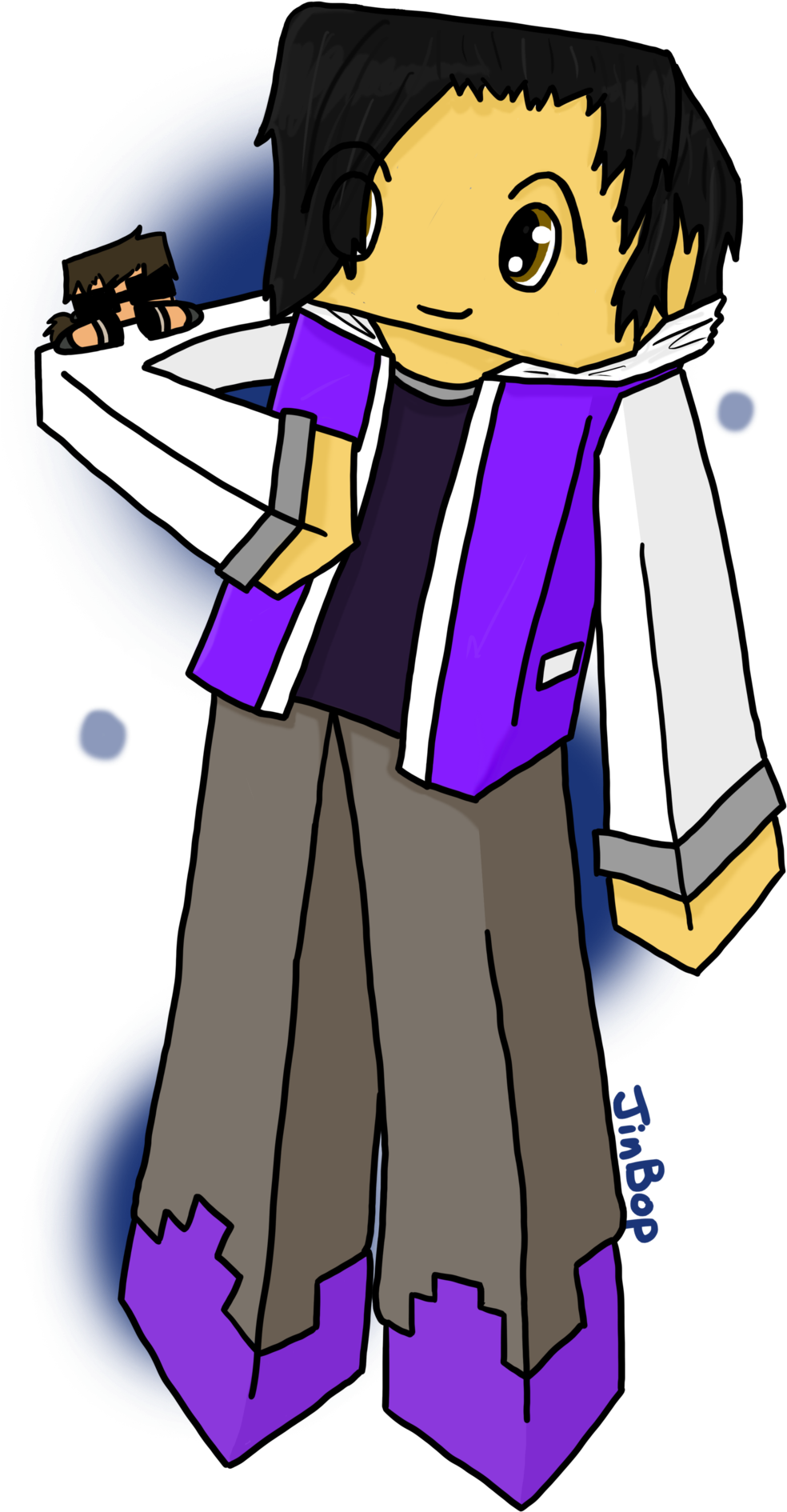 How To Draw Minecraft Step By Blocks - Minecraft Ross Fan Art (1024x1961)