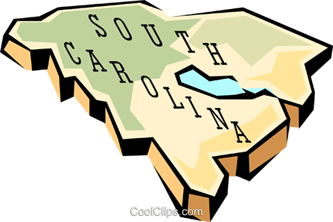 South Carolina State Map Royalty Free Vector Clip Art - South Carolina State (480x320)