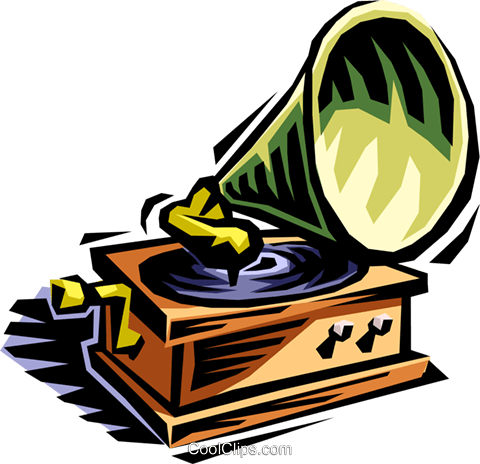 Gramophone Royalty Free Vector Clip Art Illustration - Граммофон Вектор Png (480x464)