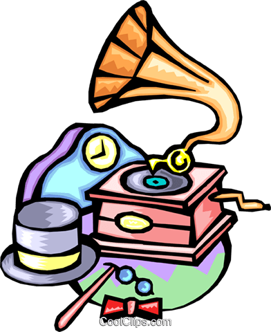Gramophone With 19th Century Motif Royalty Free Vector - Gramophone With 19th Century Motif Royalty Free Vector (392x480)