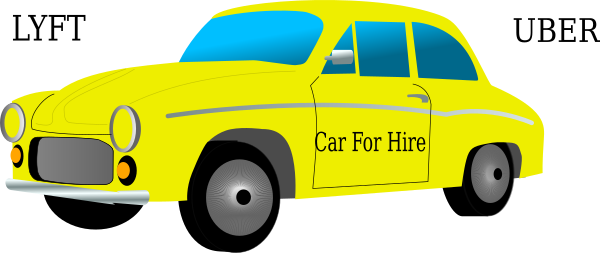 Car For Hire Clip Art - Yellow Car Clipart (600x253)