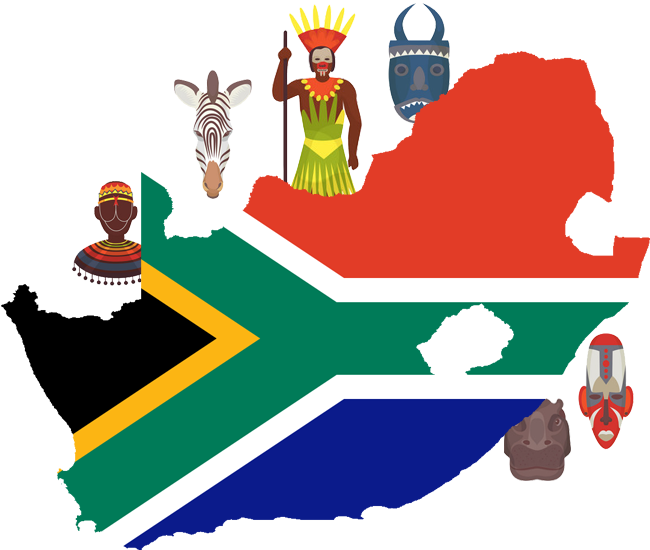 On Demand App Solution South Africa - South African Flag Country Shape (660x554)