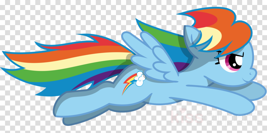 Rainbow Dash Flying Vector Clipart Rainbow Dash Rarity - Flying Rainbow Dash Png (900x450)