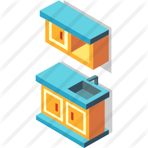 Kitchen Cabinet Free Icon - Isometric Cabinet (512x512)