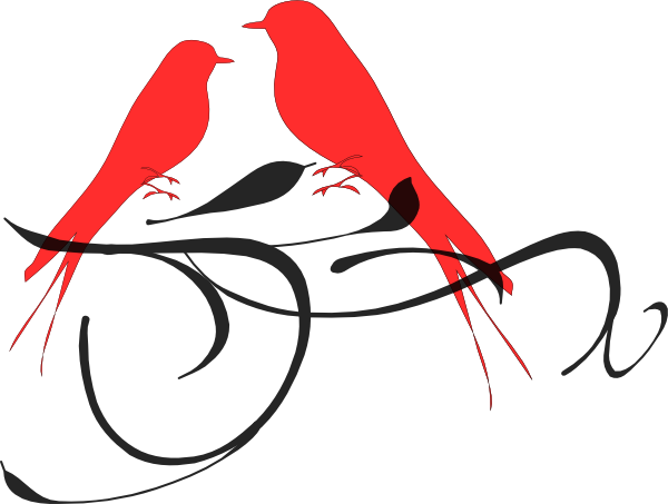 Love Birds Clip Arts Png (600x453)