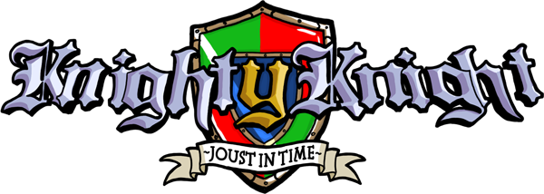 Knighty Knight, Universal Whimsical Medieval Jousting - Emblem (600x214)