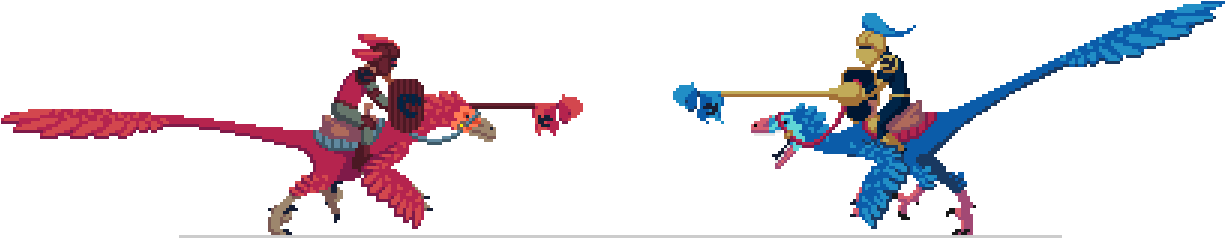 Raptor Jousting By Gardow-d83v3c4 ] - Jousting Pixel Art (1280x290)