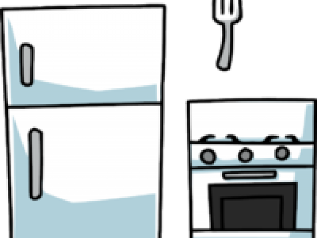 Refrigerator Clipart Messy Kitchen Table - Kitchen Png (640x480)