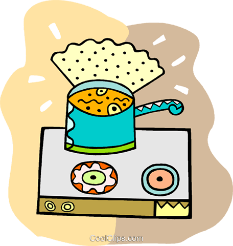 Cooking On The Stove Royalty Free Vector Clip Art Illustration - Cooking On The Stove Royalty Free Vector Clip Art Illustration (456x480)
