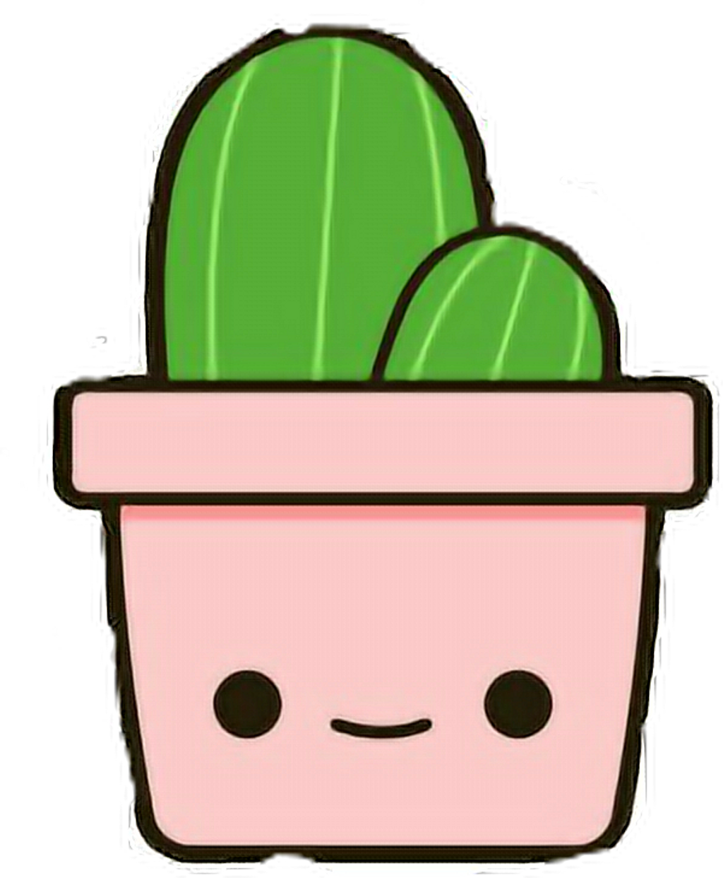 Kawaii Sticker - Cactus Kawaii (1024x1242)