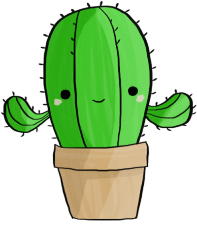 Drawn Cartoon Cactus Plant - Cactus Png (640x480)