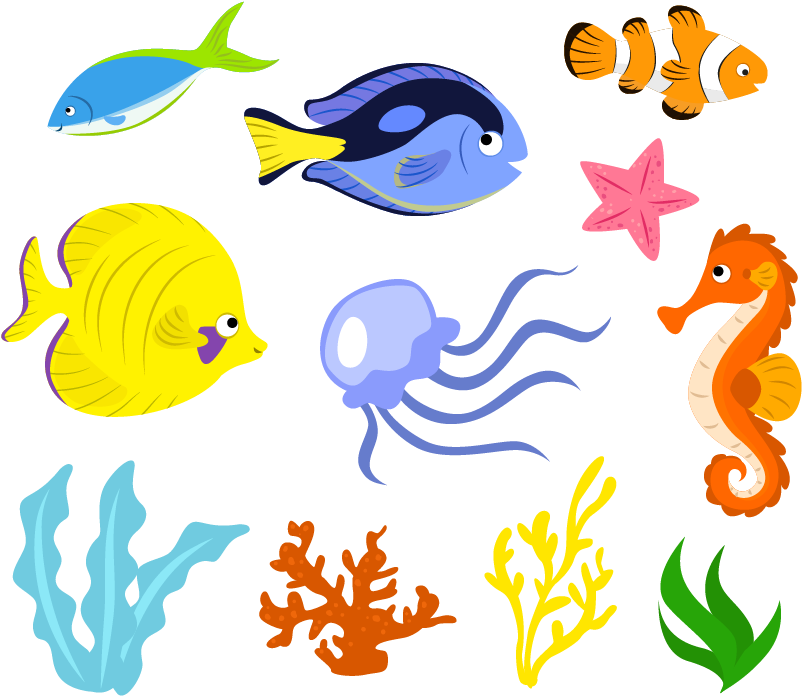 海洋 动物 卡通 (814x702)