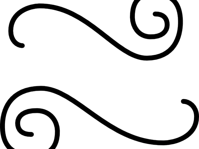 Line Art Clipart Squiggly - Transparent Wedding Scroll Clipart Black And White (640x480)