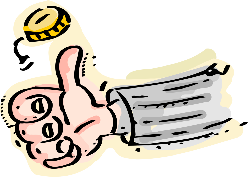 Coin Toss Royalty Free Vector Clip Art Illustration - Coin Toss Royalty Free Vector Clip Art Illustration (980x700)