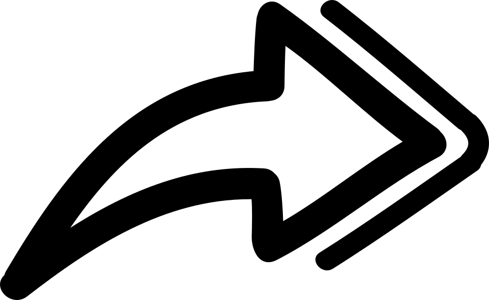 Forward Hand Drawn Arrow Pointing To Right Comments - Icon Tanda Panah Png (980x602)