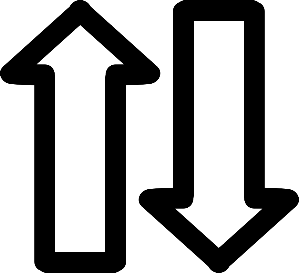 Up And Down Hand Drawn Arrows Couple Comments - Clipart Black And White Opposite (980x894)