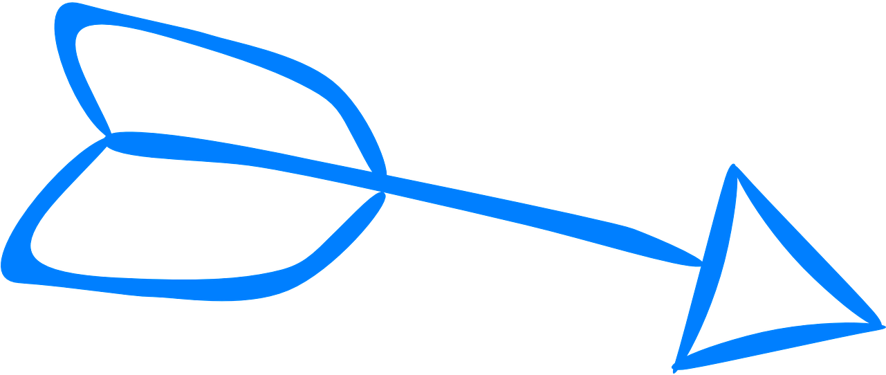 Blue Doodle Arrow Png (1280x640)