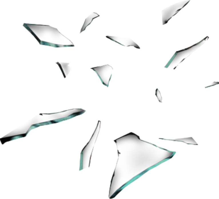 Cracked Glass Transparent Transparent Background - Broken Glass Pieces Png (766x696)