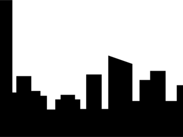 Skyline Clipart Black And White - Skyscraper Black And White Png (640x480)