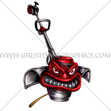 Angry Weed Eater Production Ready Artwork For T-shirt - Angry Cartoon Lawn Mower (385x385)