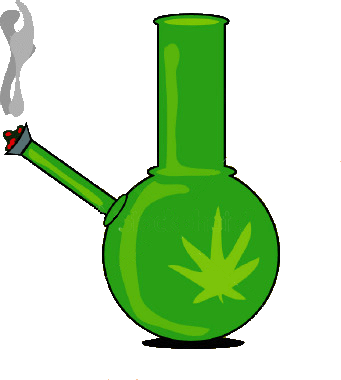 Pin Cannabis Clip Art - Cartoon Bong (341x380)