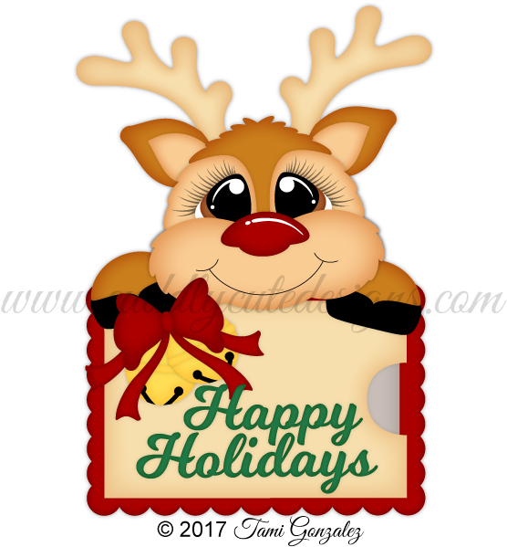 Reindeer Gift Card Holder - Cartoon (600x600)