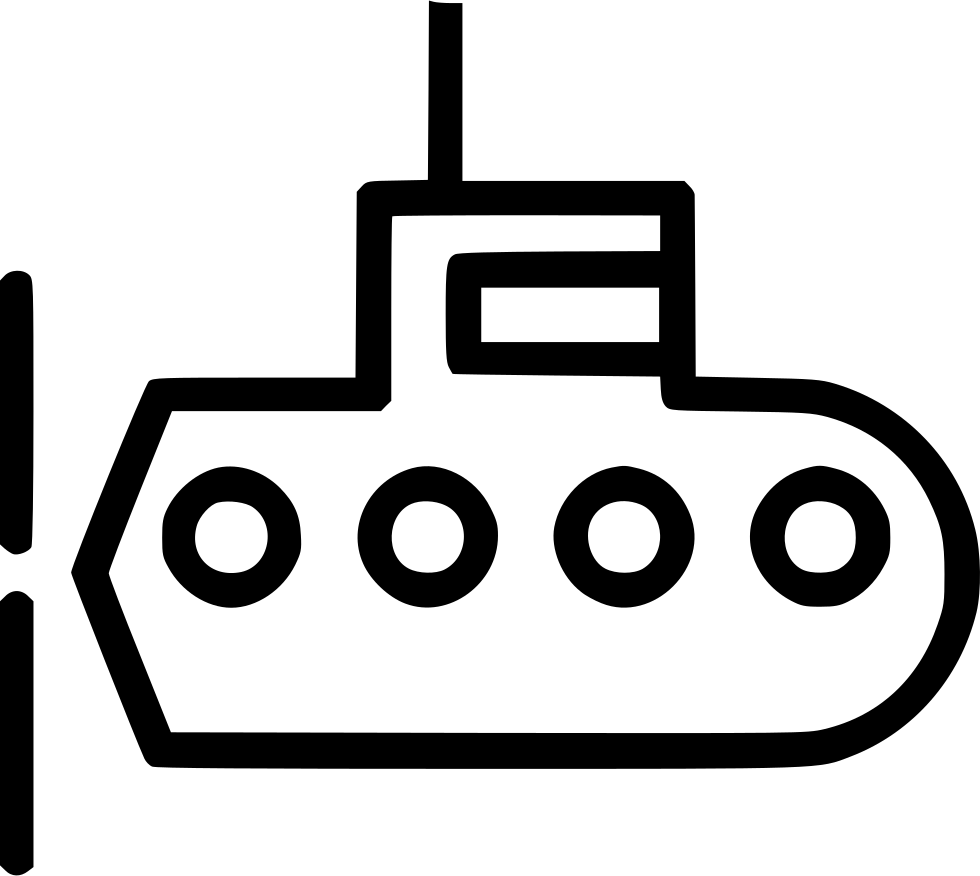 Submarine Underwater Water Travel Comments - Line Art (980x876)