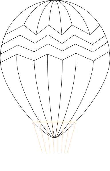 Hot Air Balloon Outline - Hot Air Balloon (384x596)