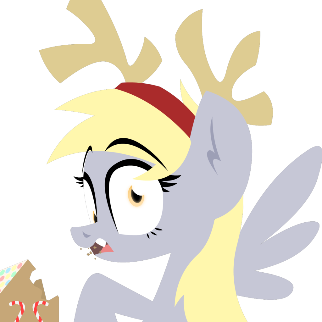 Zvn, Candy Cane, Christmas, Derp, Derpy Hooves, Eating, - Cartoon (1024x1024)