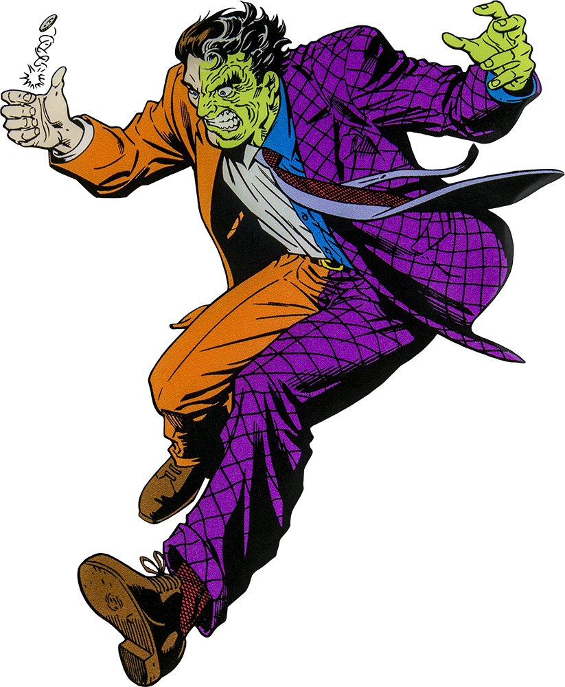 Two Face Character Lensed Emblem - Two Face Comics Png (823x1000)